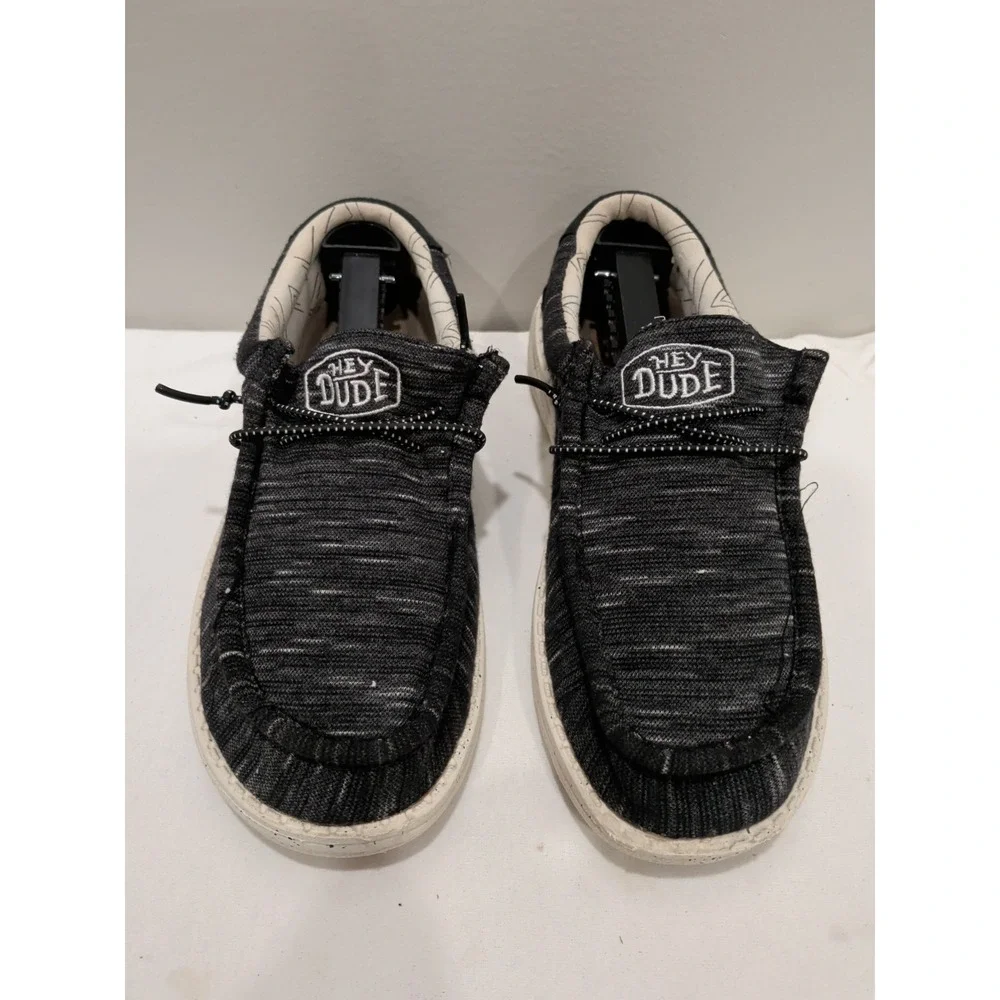 Hey Dude Wally Youth Stretch Slip-On Shoes Black Boys Size YT6
